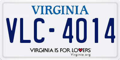 VA license plate VLC4014