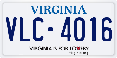 VA license plate VLC4016