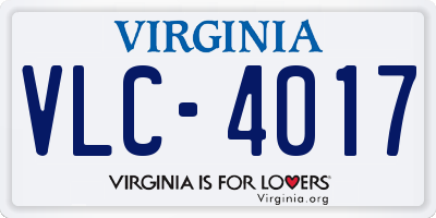 VA license plate VLC4017