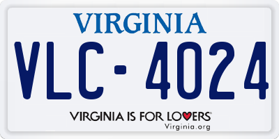 VA license plate VLC4024