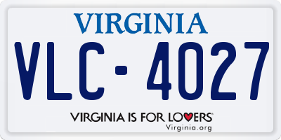 VA license plate VLC4027