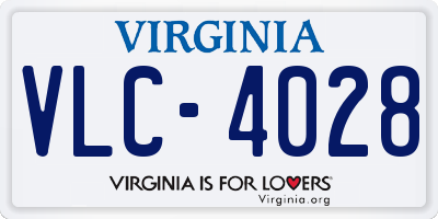 VA license plate VLC4028