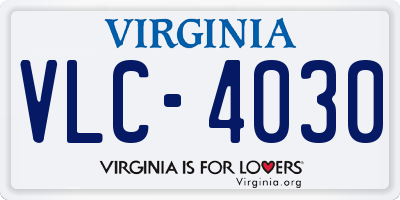 VA license plate VLC4030