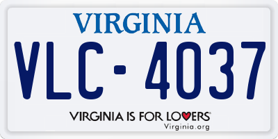 VA license plate VLC4037