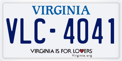 VA license plate VLC4041