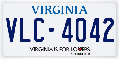 VA license plate VLC4042