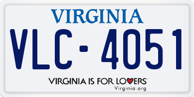 VA license plate VLC4051
