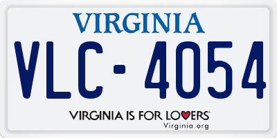VA license plate VLC4054