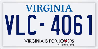 VA license plate VLC4061