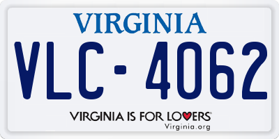 VA license plate VLC4062