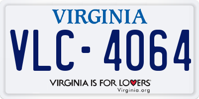 VA license plate VLC4064
