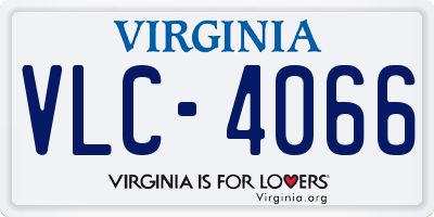 VA license plate VLC4066