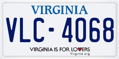 VA license plate VLC4068
