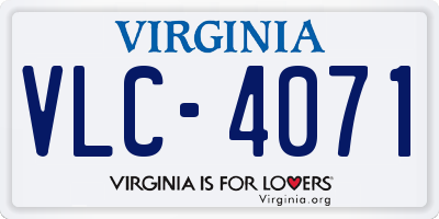 VA license plate VLC4071