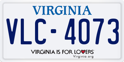 VA license plate VLC4073