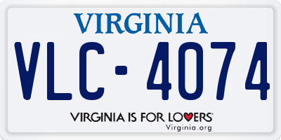 VA license plate VLC4074