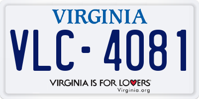 VA license plate VLC4081
