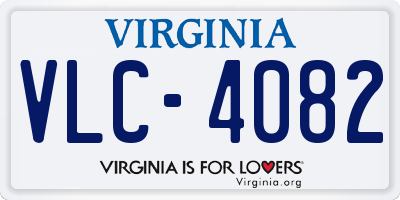 VA license plate VLC4082