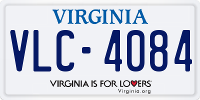 VA license plate VLC4084