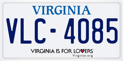 VA license plate VLC4085