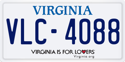 VA license plate VLC4088