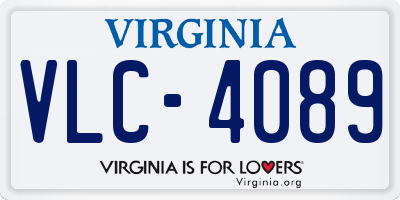 VA license plate VLC4089