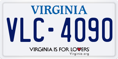 VA license plate VLC4090