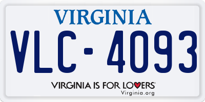 VA license plate VLC4093