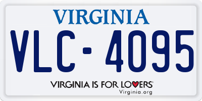 VA license plate VLC4095
