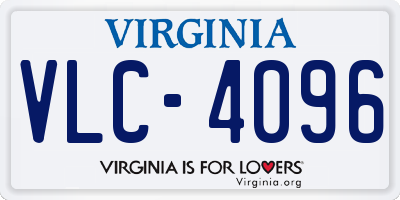 VA license plate VLC4096