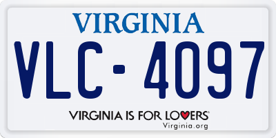 VA license plate VLC4097
