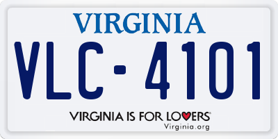 VA license plate VLC4101