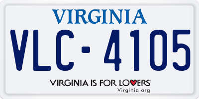 VA license plate VLC4105