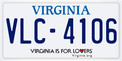VA license plate VLC4106
