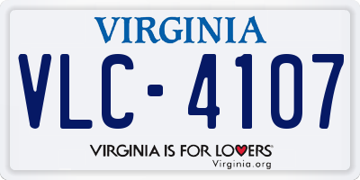 VA license plate VLC4107