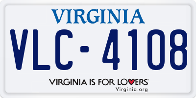 VA license plate VLC4108