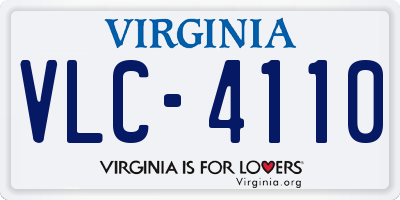 VA license plate VLC4110