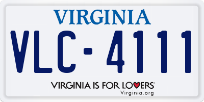 VA license plate VLC4111