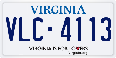 VA license plate VLC4113