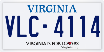 VA license plate VLC4114