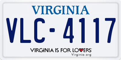 VA license plate VLC4117