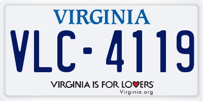 VA license plate VLC4119