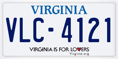 VA license plate VLC4121