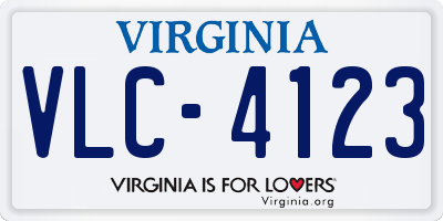 VA license plate VLC4123