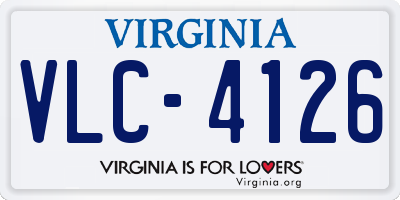 VA license plate VLC4126