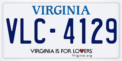 VA license plate VLC4129