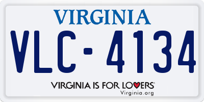 VA license plate VLC4134