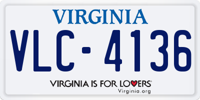 VA license plate VLC4136