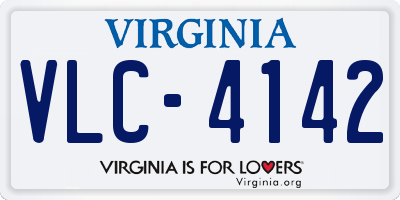 VA license plate VLC4142