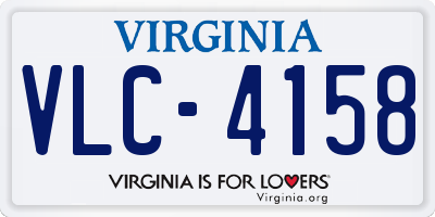 VA license plate VLC4158